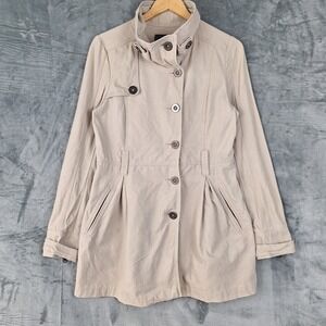 Womens Trench Coat Medium Khaki Classic Old Money Preppy Timeless Chic Safari